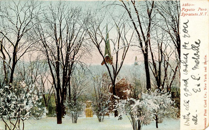 NY - Syracuse. Fayette Park Winter Scene