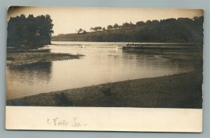 CEDAR FALLS IA RIVER DAM ANTIQUE REAL PHOTO POSTCARD RPPC