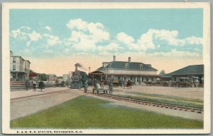 ROCHESTER NH RAILROAD STATION RAILWAY TRAIN DEPOT ANTIQUE POSTCARD