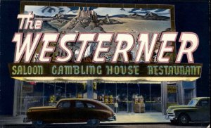 Las Vegas NV Westerner Gambling House Casino Cars c1950 Postcard