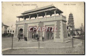 Old Postcard Marseilles Colonial Exhibition Gate of Annam Elephant