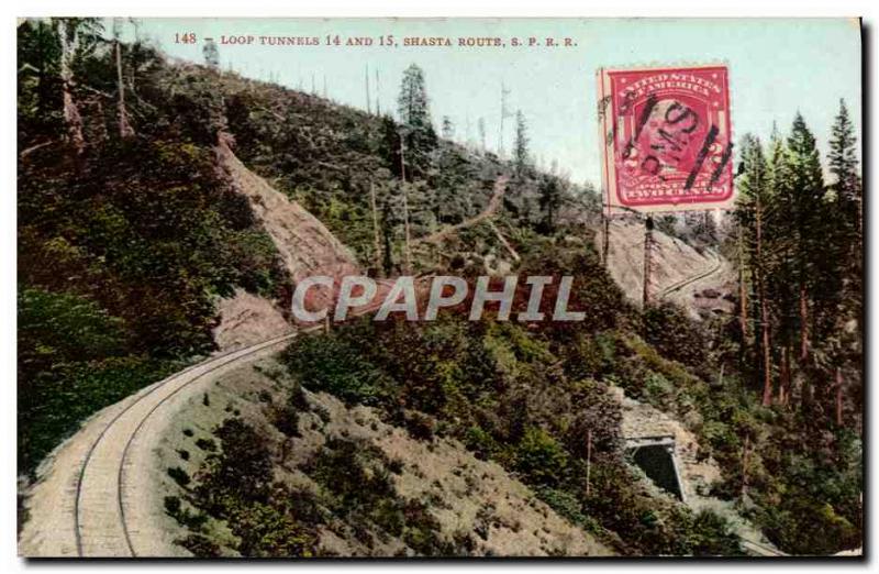 Postcard Old Loop Road Tunnels And Shasta P O R R