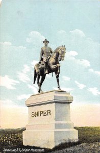 Sniper Monument Statue Syracuse New York 1910s postcard