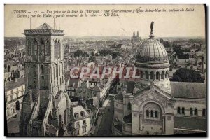 Postcard Old Tours View Taking In The Tower I & # 39Horloge Charlemagne Tower...
