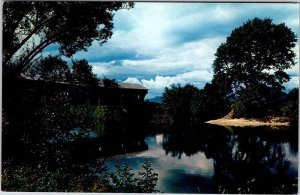 Postcard BRIDGE SCENE Fryeburg Maine ME AL9992