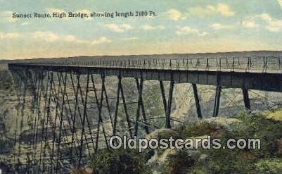 Sunset Route On High Bridge, Texas, TX USA Trains, Railroads Writing On Back ...