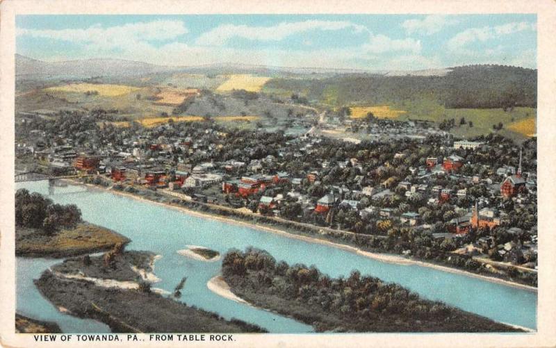 Towanda Pennsylvania Birdseye View Of City Antique Postcard K29667