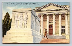 Tomb Of The Unknown Soldier Arlington Virginia Vintage Posted 1951 Linen