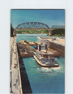 Postcard Canal and Locks at Louisville Kentucky USA