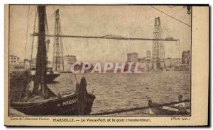 Old Postcard Marseille Vieux Port and Transporter Bridge