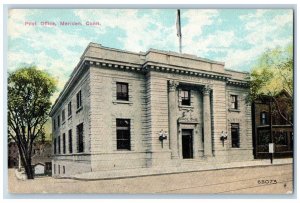 Meriden Connecticut CT Postcard Post Office Exterior View Building c1910 Vintage