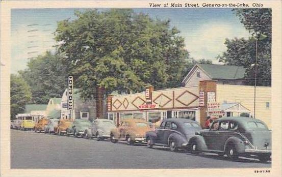 Ohio Geneva On The Lake Main Street 1953