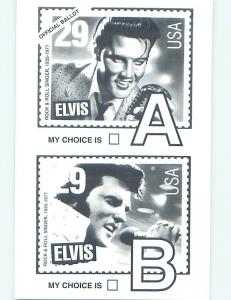 Unused 1993 ELVIS PRESLEY POSTAGE STAMP BALLOT ON A POSTCARD o7721-23