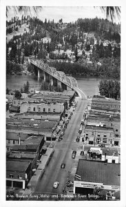 Bonner's Ferry ID Aerial View Kootenai River Bridge Real Photo Postcard