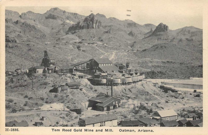 Tom Reed Gold Mine & Mill, Oatman, Arizona ca 1920s Fred Harvey Vintage Postcard