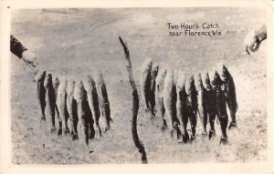 Florence Wisconsin Two Hours Catch Fishing Real Photo Postcard AA22961