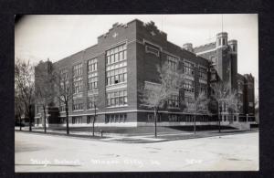 IA View Mason City High School IOWA Real Photo Postcard RPPC RP Carte Postale