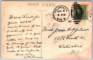 1910's A Happy New Year To You The Aurora by Guino Reni Rome Posted Postcard