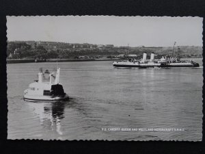 Wales CARDIFF BAY - PS Cardiff Queen & Westland Hovercraft SRN 2 RP Postcard