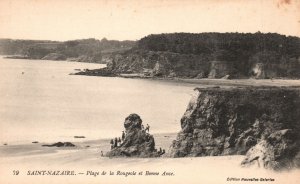 Vintage Postcard Saint Nazaire Plage De La Rougeole Et Bonne Anse France