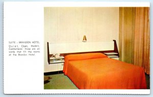 BRANDON, Manitoba Canada ~ Roadside BRANDON MOTEL Suite Interior 1973 Postcard