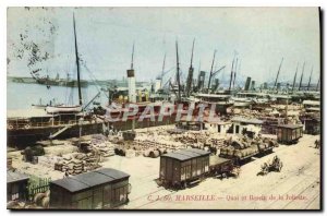 Old Postcard Marseille Quai and the Joliette basin