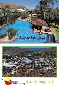 2~4X6 Postcards Australia, ALICE SPRINGS PACIFIC RESORT~Pool Bar~BIRD'S EYE VIEW