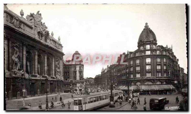 MODERN POSTCARD Tramway Lille Places Theater 