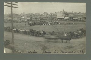 Kenmare NORTH DAKOTA RP c1910 4TH OF JULY? Crowd NEWSPAPER nr Bowbells