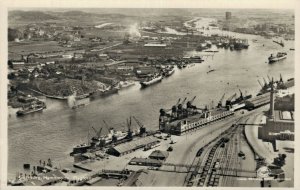 Sweden Göteborg Hamnmotiv Flygfoto RPPC 06.59