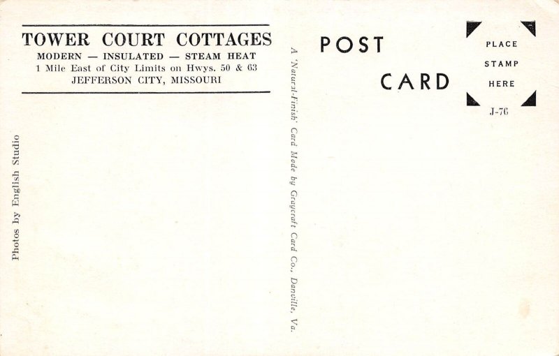 Jefferson City Missouri Tower Court Cottages, Multi-View, White Border PC U8170