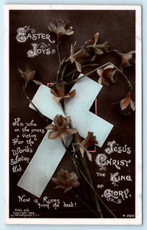 RPPC  EASTER JOYS Jesus Christ the King of Glory 1909 Rotograph Postcard