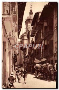 Old Postcard Hondarribia The main street