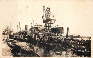 RPPC MUELLE TAMPICO MEXICO TO USA OIL REFINERY REAL PHOTO POSTCARD 1923