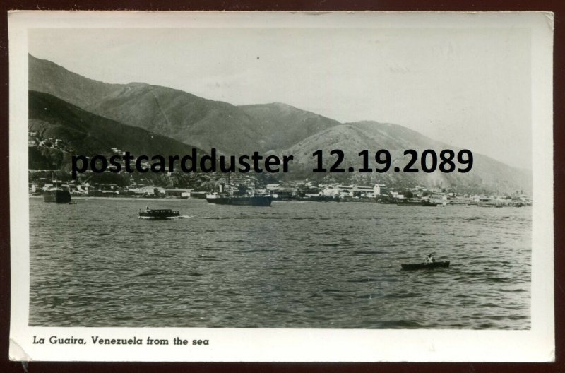 h2677- VENEZUELA La Guaira 1954 Harbor View. Cunard Line Real Photo Postcard