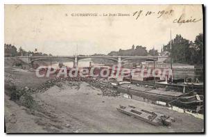 Postcard Old Bridge Courbevoie Bineau