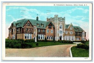 1950 St Columban Seminary Silver Creek New York NY Want List Chicago IL Postcard