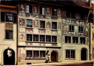 Stein am Rhein, Switzerland  HOTEL & RESTAURANT ADLER   4X6 Advertising Postcard
