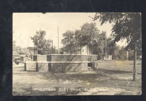 RPPC ELGIN IOWA DOWNTOWN CITY PARK BAND STAND VINTAGE REAL PHOTO POSTCARD