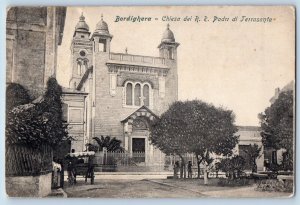 Bordighera Italy Postcard Church of the R.R. Fathers of the Holy Land c1910