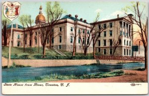 1910's State House From River Trenton New Jersey NJ Hand Colored Posted Postcard