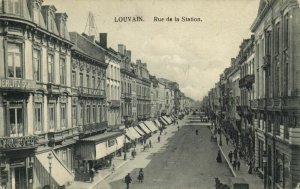 belgium, LEUVEN LOUVAIN, Rue de la Station (1915) Postcard