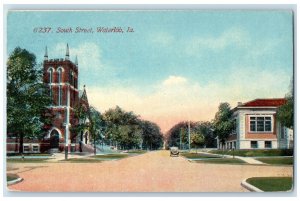 c1910 South Street Exterior Building Waterloo Iowa IA Vintage Antique Postcard