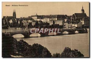 Old Postcard Basel Mittlere Rheinbruke