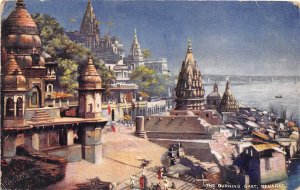 The Burning Ghat Benares India UK 1909 Tuck postcard