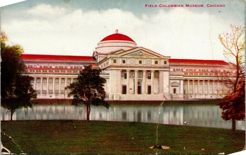 Vtg Tarjeta Postal 1910s Chicago Illinois Il Campo Colombiano Museo Unp