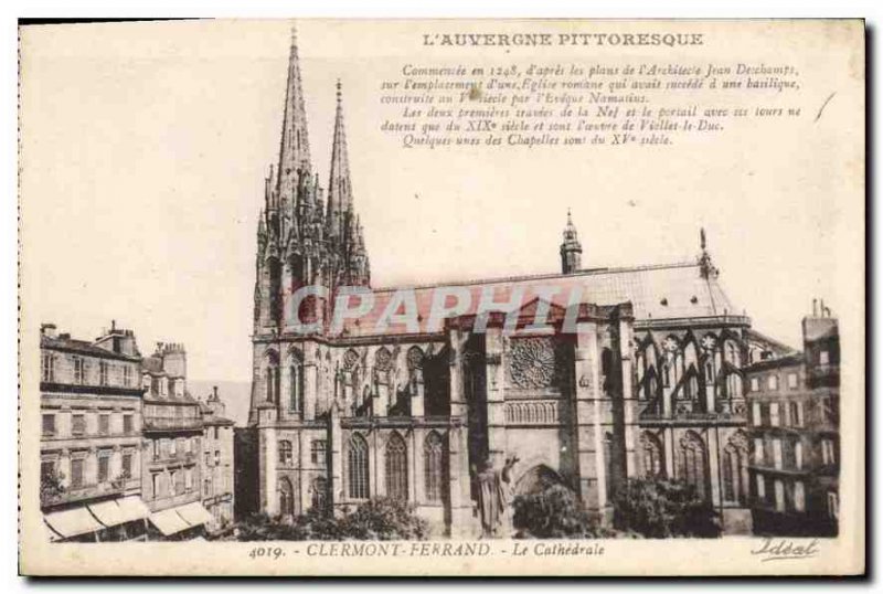 Old Postcard Clermont Ferrand Auvergne Picturesque Cathedrale