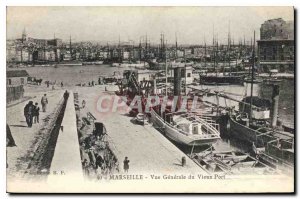 Old Postcard Vue Generale Marseille Old Port Yacht