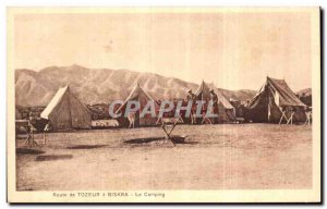 Old Postcard Algeria Biskra Road Tozeur Camping