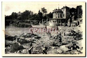 Postcard Ancient Pornic Gourmalon Beach and the Casino